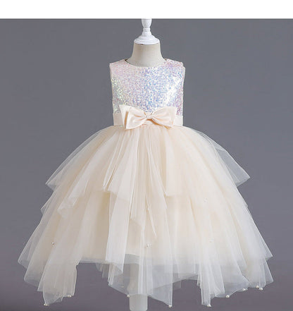 Vestido Infantil De Festa Brilhante Tule