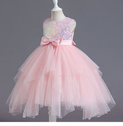 Vestido Infantil De Festa Brilhante Tule