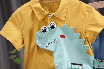 Conjunto Infantil Masculino Camisa Dino