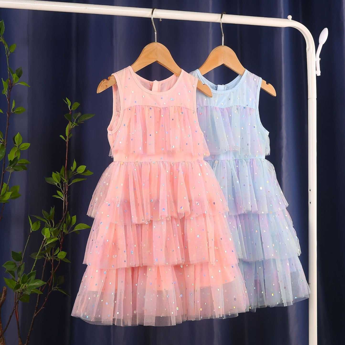 Vestido Infantil Tule Poá Camadas