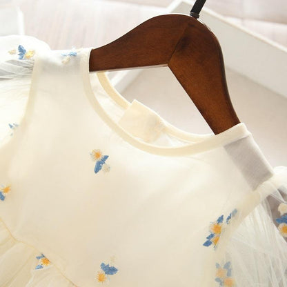 Vestido Infantil Tule Florzinhas