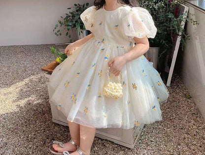 Vestido Infantil Tule Florzinhas