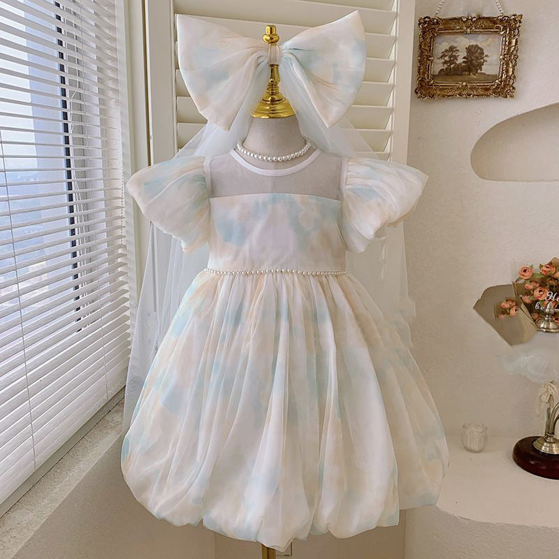 Vestido Infantil Laço e Pérolas