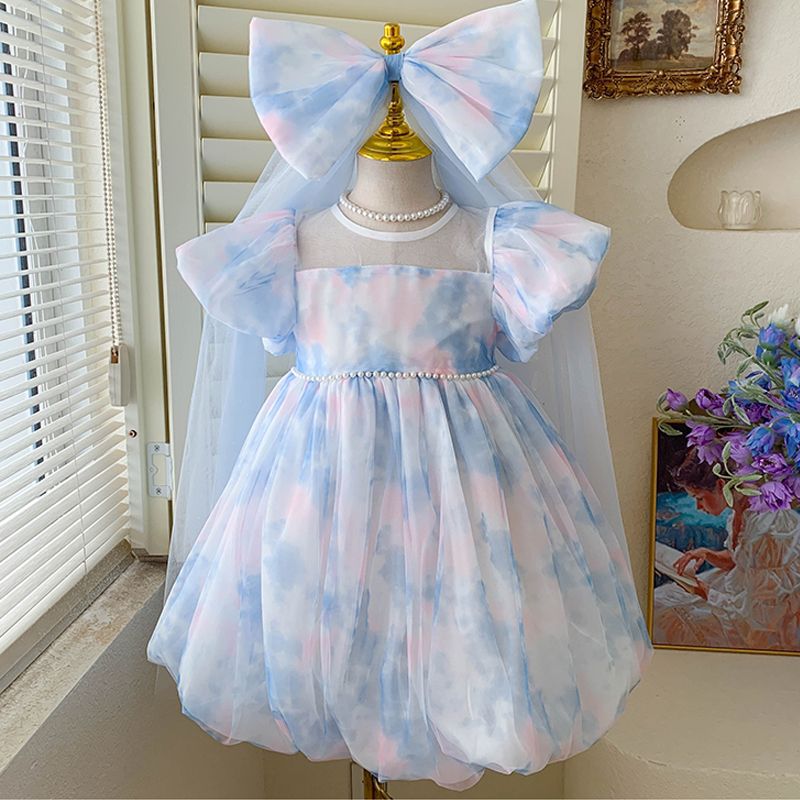 Vestido Infantil Laço e Pérolas