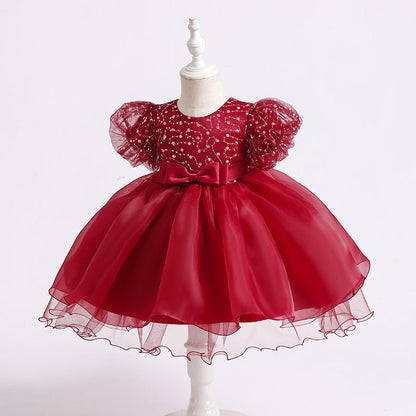 Vestido Infantil Bufante Laçinho