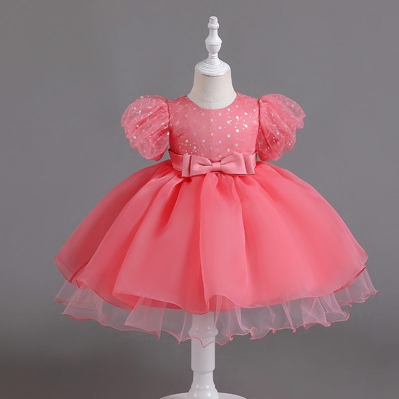 Vestido Infantil Bufante Laçinho