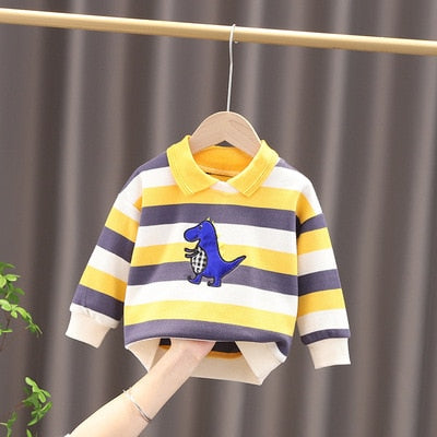 Blusa Inverno Dinos Blusa Loja Click Certo Dino Amarelo 6-12 Meses 