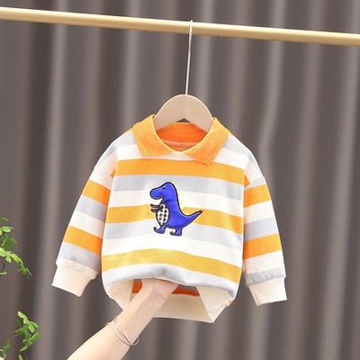 Blusa Inverno Dinos Blusa Loja Click Certo Dino Laranja 6-12 Meses 