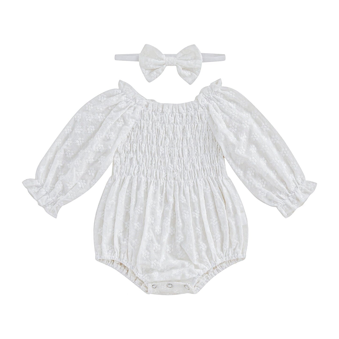 Body Infantil Feminino Branco + Faixa Loja Click Certo 0-6 Meses 