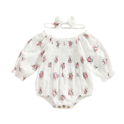 Body Infantil Feminino Flower + Faixa Loja Click Certo Rosa 0-6 Meses 