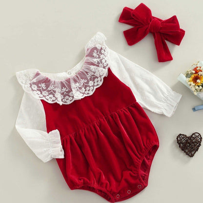 Body Infantil Feminino Gola Rendinha + Faixa Loja Click Certo Vermelho 6-9 Meses 