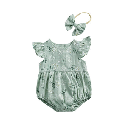 Body Infantil Feminino Jardim + Faixa Loja Click Certo Verde 0-6 Meses 