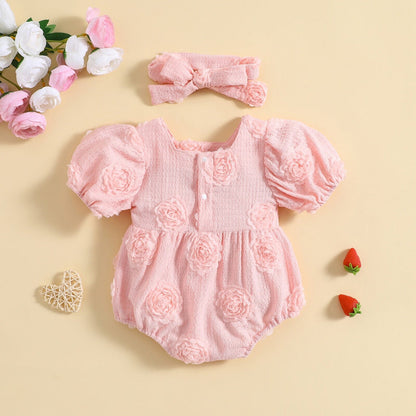 Body Infantil Feminino Rosas + Faixa Loja Click Certo 