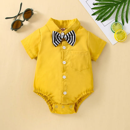 Body Infantil Masculino Gravatinha body Loja Click Certo Amarelo 0-3 meses 37cm 