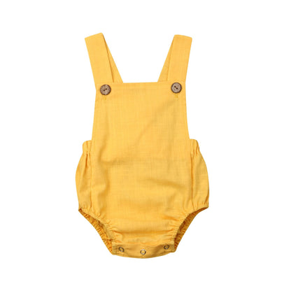 Body Romper Botões Loja Click Certo Amarelo 0-3 meses 