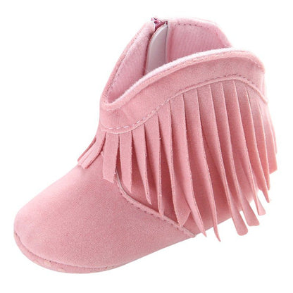 Bota de Franja Bota Loja Click Certo Rosa 0-6 Meses 11cm 