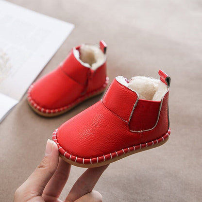 Bota Infantil Couríno Pelúcia Loja Click Certo Vermelho 0-6 Meses Palminha 11.5cm 