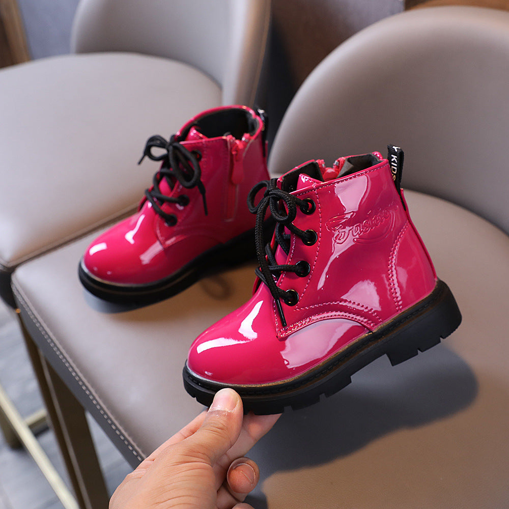 Bota Infantil Verniz Loja Click Certo Rosa 8-12 Meses Palmilha 13cm 