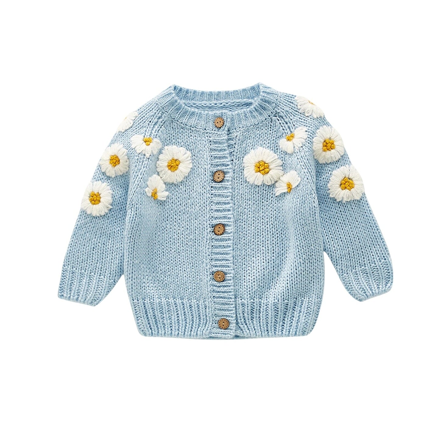 Cardigan Infantil Margaridas Loja Click Certo Azul 0-3 Meses 