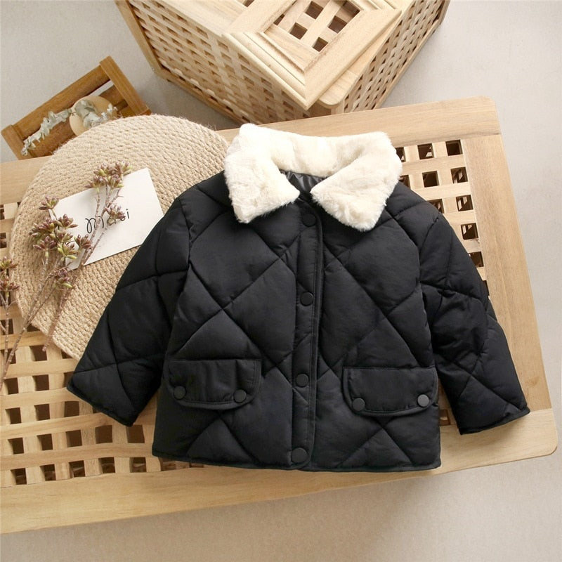 Casaco de Frio Pelúcia blusa Loja Click Certo Preto 12-24 Meses 