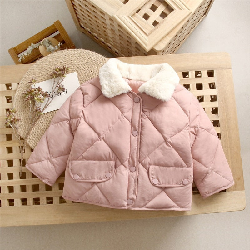 Casaco de Frio Pelúcia blusa Loja Click Certo Rosa 12-24 Meses 