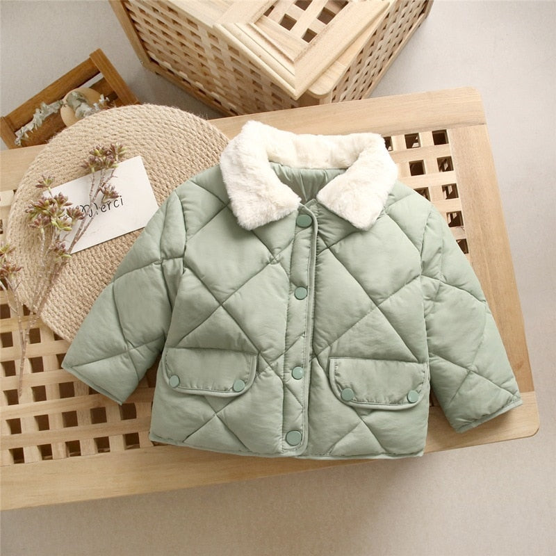 Casaco de Frio Pelúcia blusa Loja Click Certo Verde 12-24 Meses 