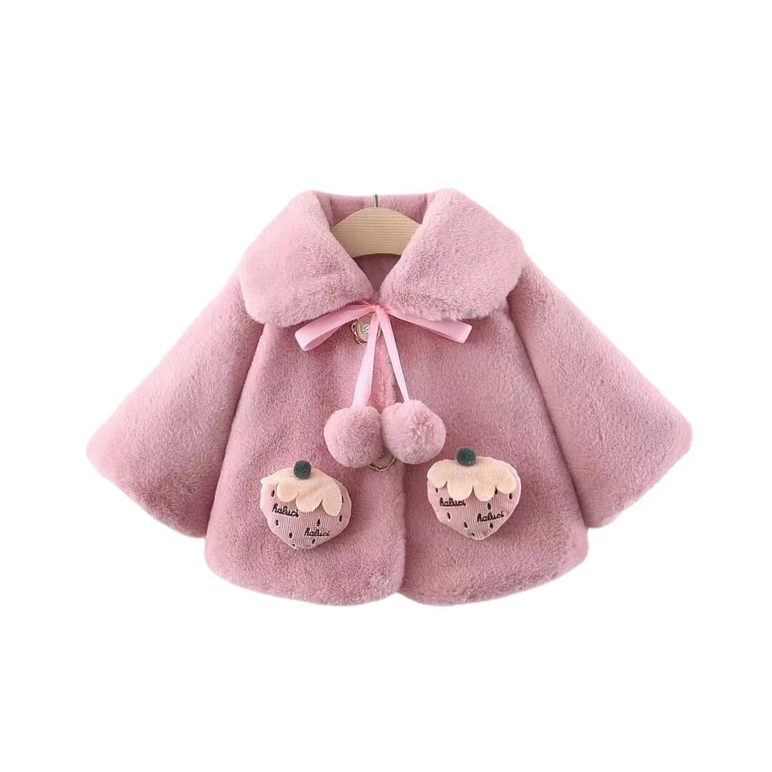 Casaco Infantil Feminino Pelúcia Pompom Loja Click Certo 