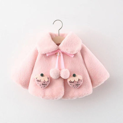 Casaco Infantil Feminino Pelúcia Pompom Loja Click Certo Rosa 3-6 Meses 