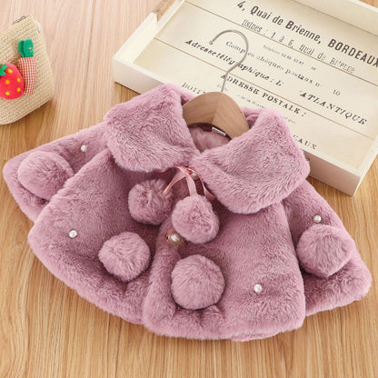 Casaco Infantil Feminino Pompom e Pérolas Loja Click Certo Roxo 3-6 Meses 