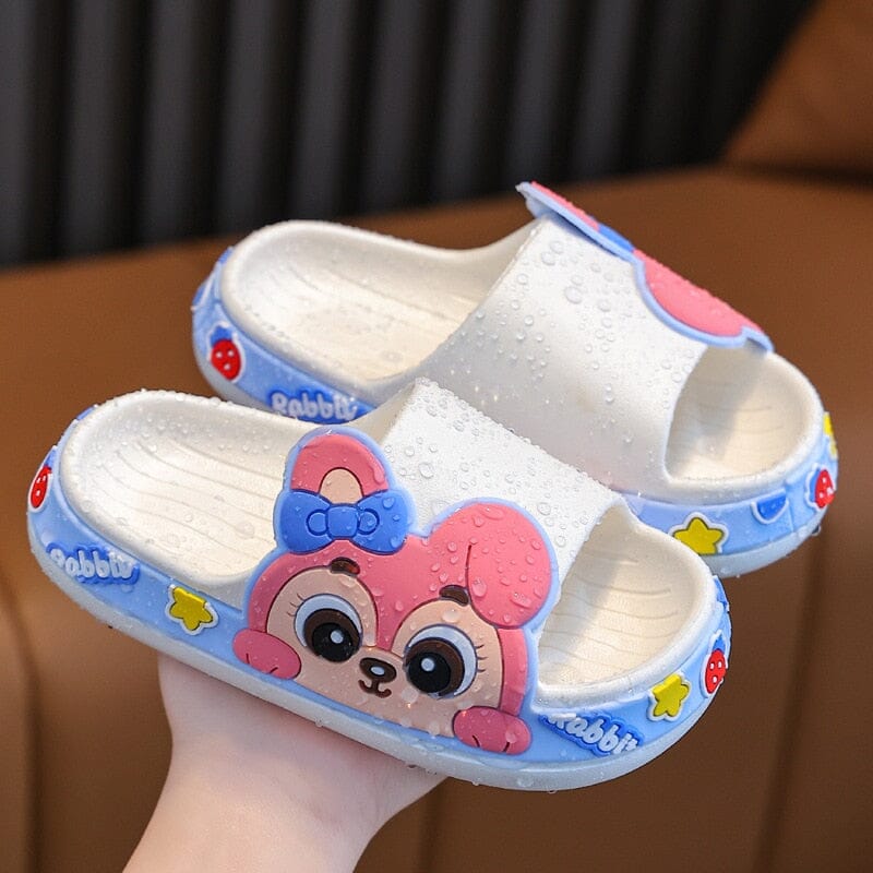 Chinelo Infantil Animais Divertidos Loja Click Certo Branco 3 Anos á 3 Anos e Meio Palmilha 16cm 