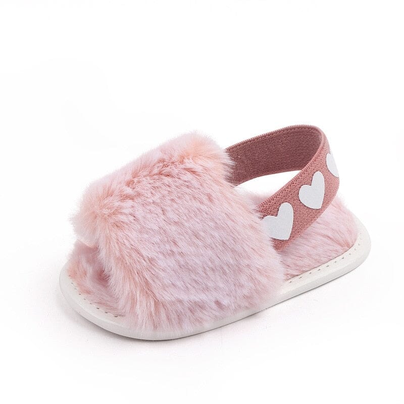 Chinelo Infantil Feminino Pelinhos Loja Click Certo Rosa Claro 0-6 Meses 