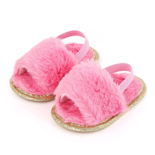 Chinelo Peludinho Chinelo Loja Click Certo Pink 0-6 Meses 11cm 