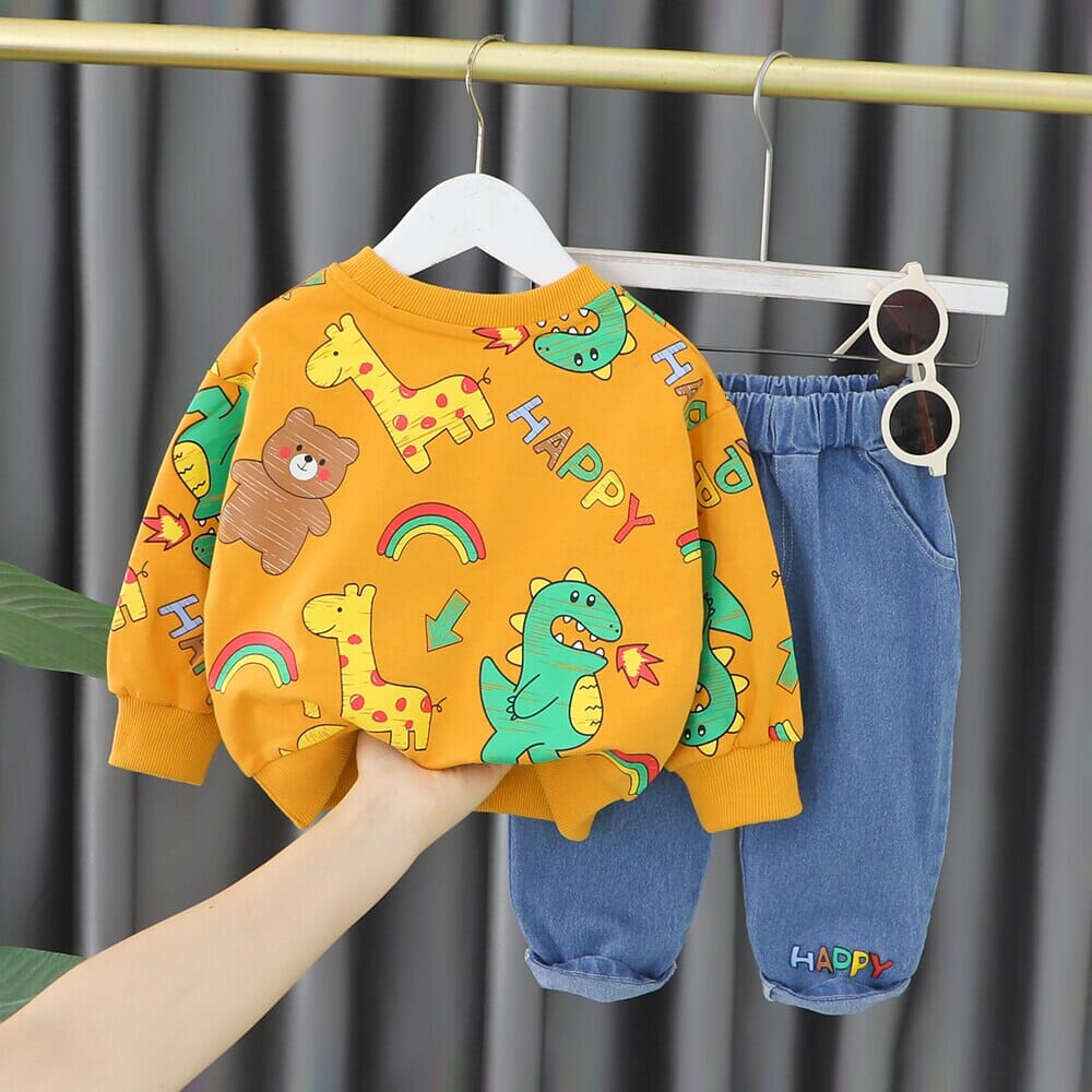 Conjunto Infantil Animais e Bolsinho Loja Click Certo 