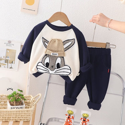 Conjunto Infantil Coelhinho Pernalonga Loja Click Certo Azul 6-12 Meses 