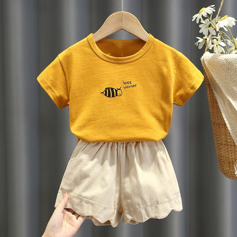 Conjunto Infantil Feminino Abelhinha Loja Click Certo Amarelo 6-9 Meses 