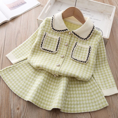 Conjunto Infantil Feminino Botões Pérolas Loja Click Certo Verde 6-12 Meses 