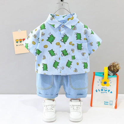 Conjunto Infantil Feminino Dinos Loja Click Certo Azul 6-12 Meses 