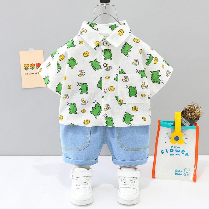 Conjunto Infantil Feminino Dinos Loja Click Certo Branco 6-12 Meses 