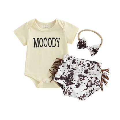 Conjunto Infantil Feminino Franja + Laço conjunto Loja Click Certo 