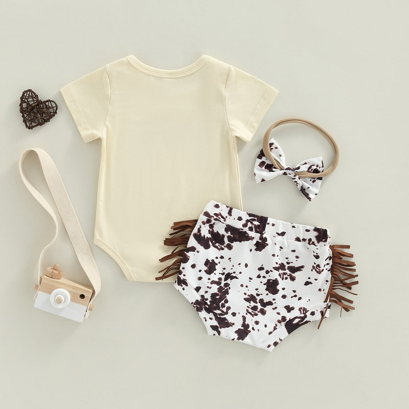 Conjunto Infantil Feminino Franja + Laço conjunto Loja Click Certo 