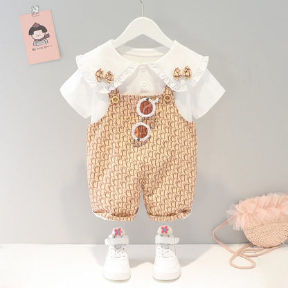 Conjunto Infantil Feminino Gola Lacinho Loja Click Certo Laranja 3-6 Meses 