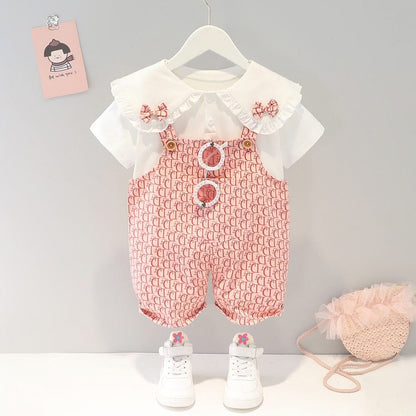 Conjunto Infantil Feminino Gola Lacinho Loja Click Certo Rosa 3-6 Meses 