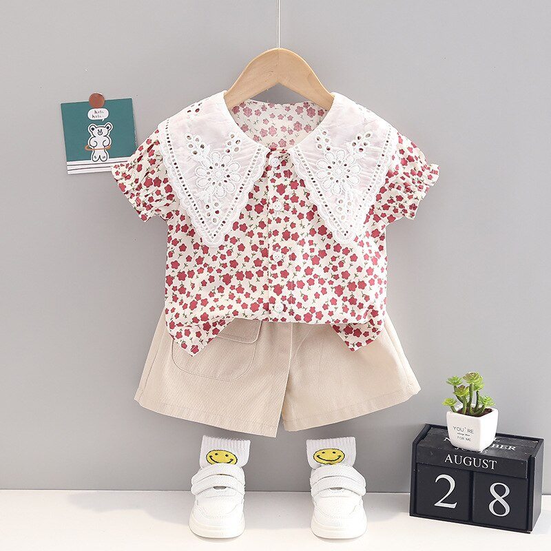 Conjunto Infantil Feminino Gola Lese conjunto Loja Click Certo Vermelho 2-3 Anos 