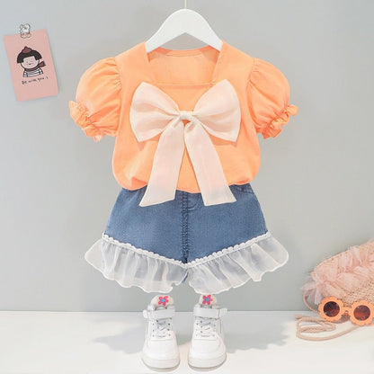 Conjunto Infantil Feminino Laço conjunto Loja Click Certo 