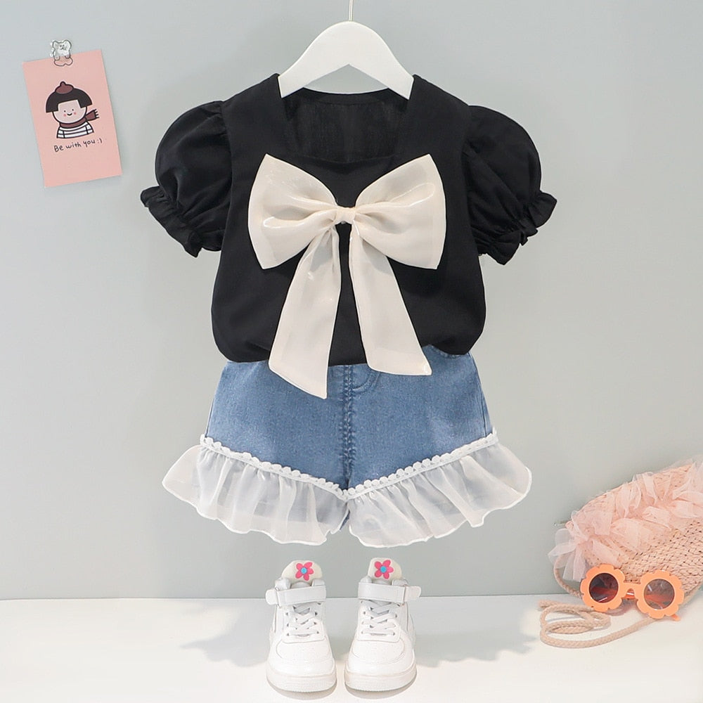 Conjunto Infantil Feminino Laço conjunto Loja Click Certo 