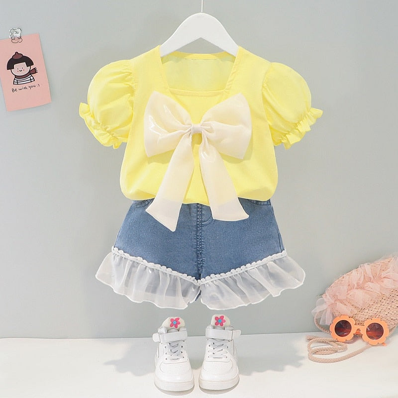 Conjunto Infantil Feminino Laço conjunto Loja Click Certo 