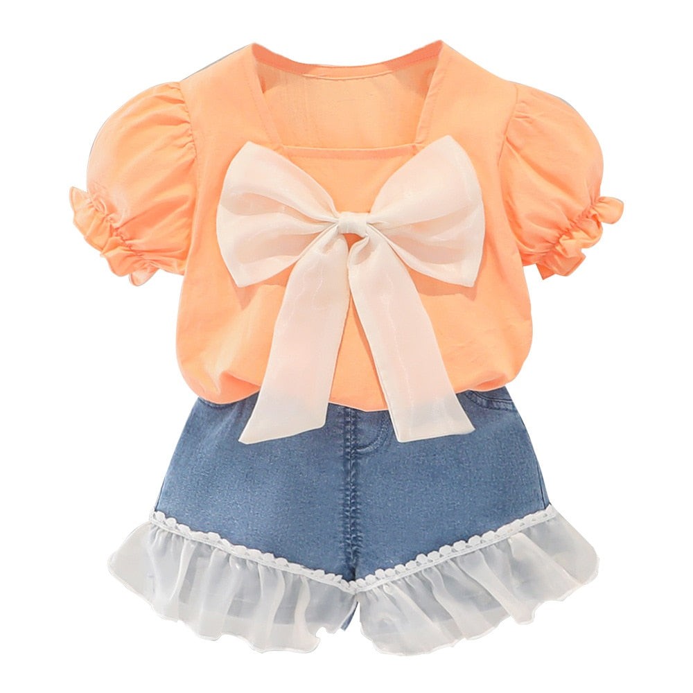 Conjunto Infantil Feminino Laço conjunto Loja Click Certo 