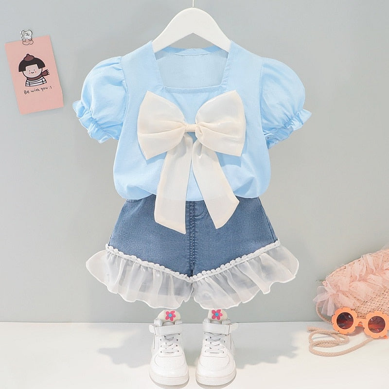 Conjunto Infantil Feminino Laço conjunto Loja Click Certo 