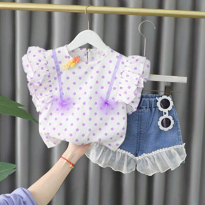 Conjunto Infantil Feminino Poá e Detalhes 0 Loja Click Certo 