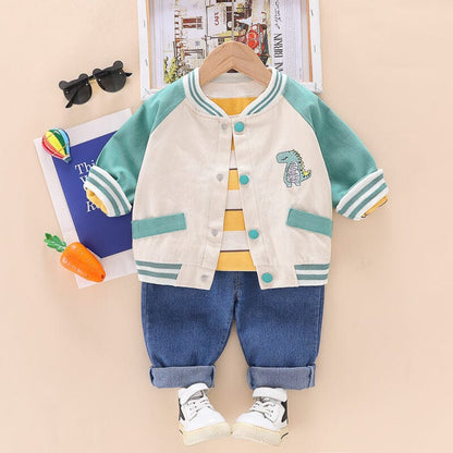 Conjunto Infantil Masculino 3 Peças Dino Botõezinhos Loja Click Certo 